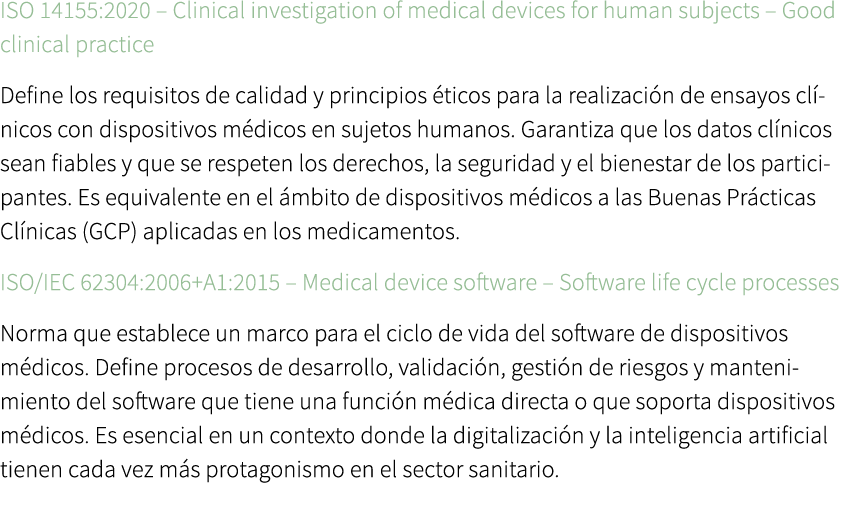 ISO 14155:2020 – Clinical investigation of medical devices for human subjects – Good clinical practice Define los req...