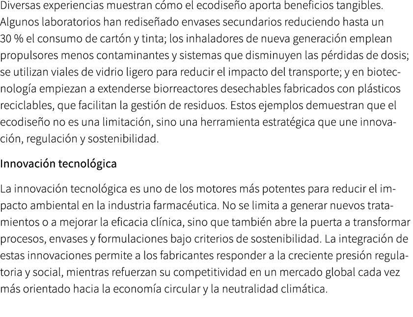 Diversas experiencias muestran c mo el ecodise o aporta beneficios tangibles. Algunos laboratorios han redise ado env...