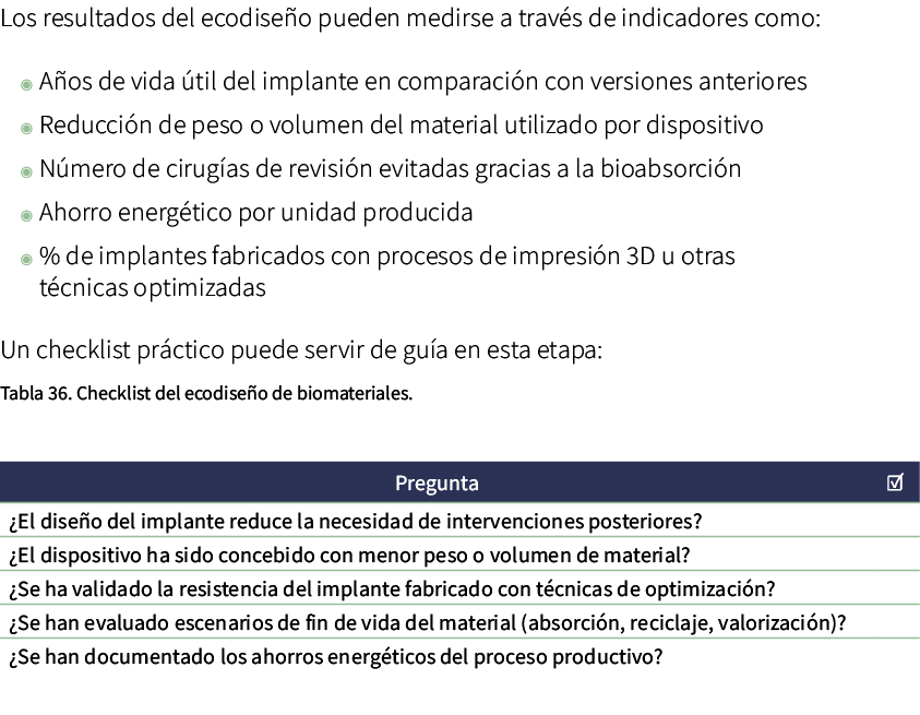 Los resultados del ecodise o pueden medirse a trav s de indicadores como: ◉ A os de vida til del implante en compara...