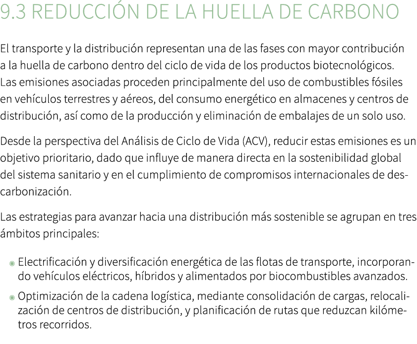 9.3 Reducci n de la huella de carbono El transporte y la distribuci n representan una de las fases con mayor contribu...
