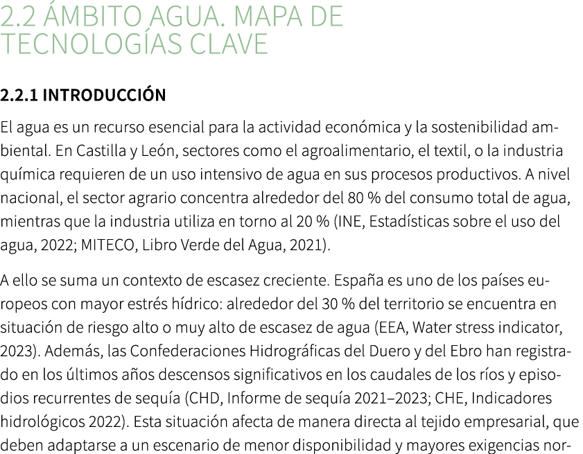 2.2 MBITO AGUA. Mapa de tecnolog as clave 2.2.1 Introducci n El agua es un recurso esencial para la actividad econ m...