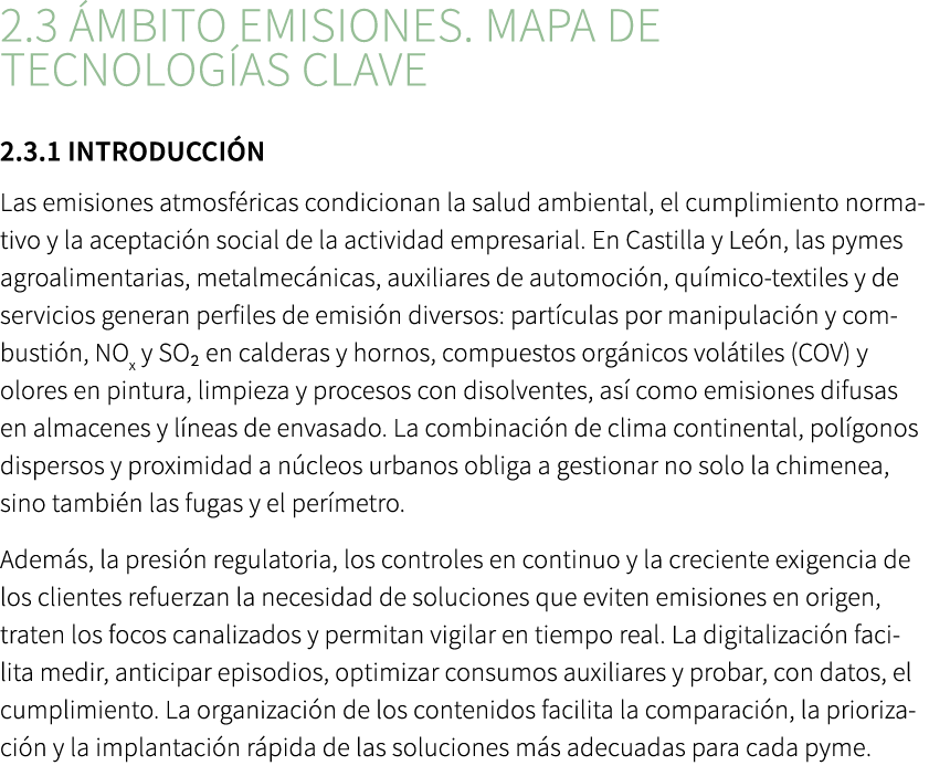 2.3 MBITO EMISIONES. Mapa de tecnolog as clave 2.3.1 Introducci n Las emisiones atmosf ricas condicionan la salud am...