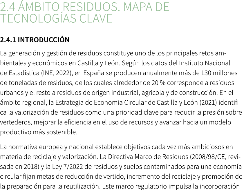 2.4 MBITO RESIDUOS. Mapa de tecnolog as clave 2.4.1 Introducci n La generaci n y gesti n de residuos constituye uno ...