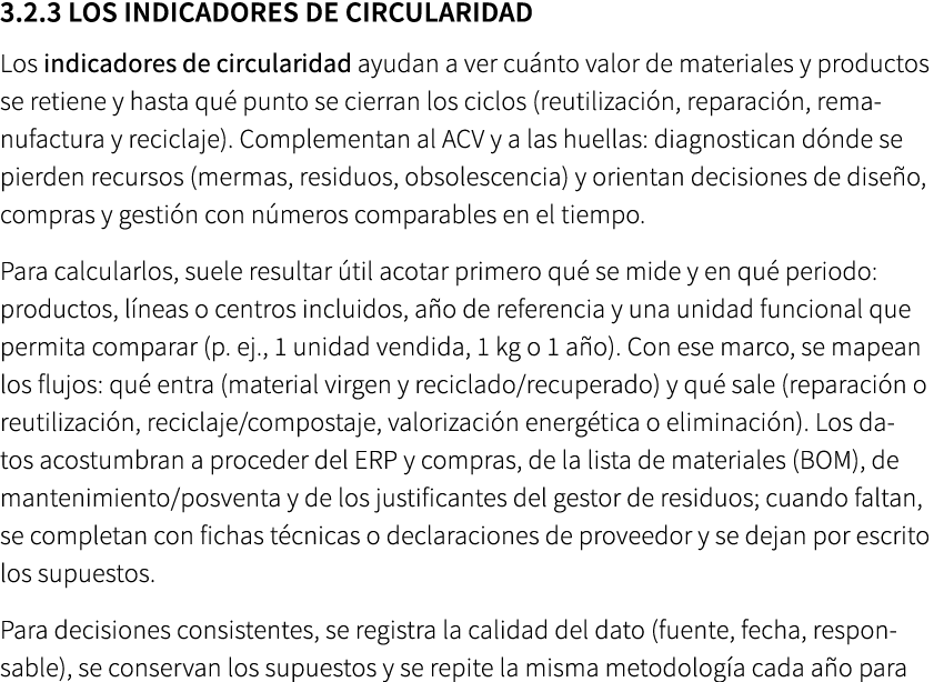 3.2.3 Los indicadores de circularidad Los indicadores de circularidad ayudan a ver cu nto valor de materiales y produ...