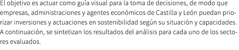 El objetivo es actuar como gu a visual para la toma de decisiones, de modo que empresas, administraciones y agentes e...