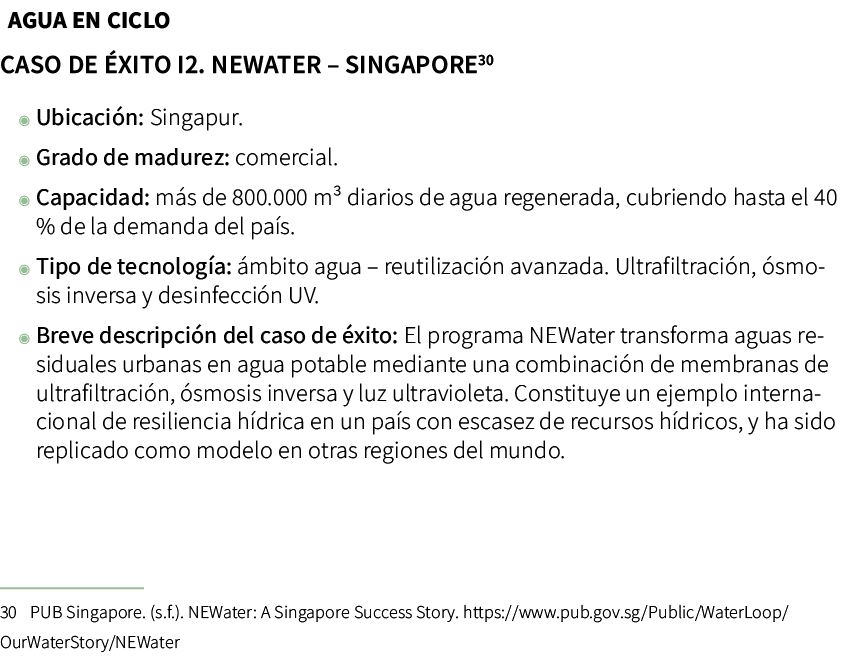  Caso de xito i2. NEWater – Singapore ◉ Ubicaci n: Singapur. ◉ Grado de madurez: comercial. ◉ Capacidad: m s de 800....