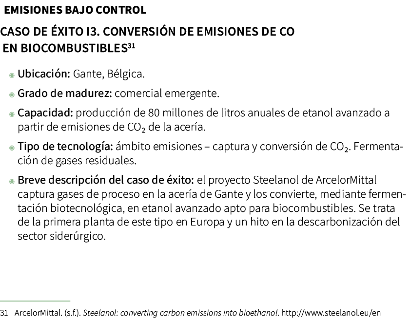  Caso de xito i3. Conversi n de emisiones de CO en biocombustibles ◉ Ubicaci n: Gante, B lgica. ◉ Grado de madurez: ...