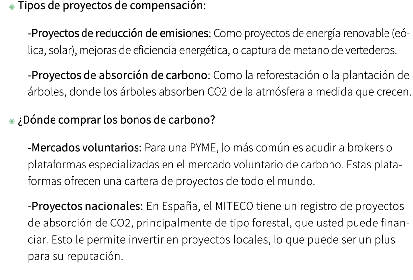 ◉ Tipos de proyectos de compensaci n: Proyectos de reducci n de emisiones: Como proyectos de energ a renovable (e lic...