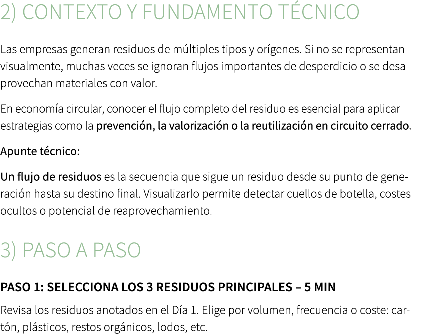 2) Contexto y fundamento t cnico Las empresas generan residuos de m ltiples tipos y or genes. Si no se representan vi...