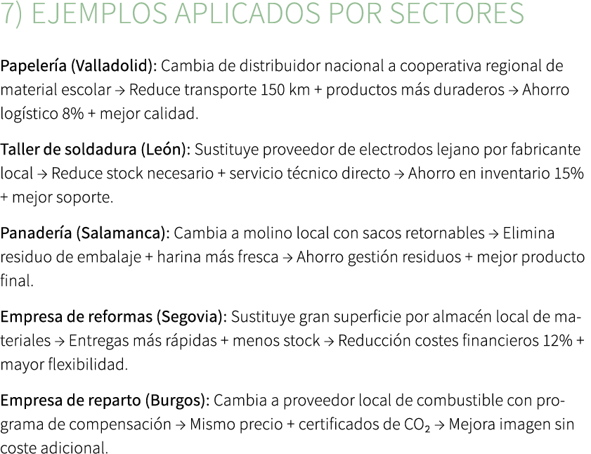 7) Ejemplos aplicados por sectores Papeler a (Valladolid): Cambia de distribuidor nacional a cooperativa regional de ...