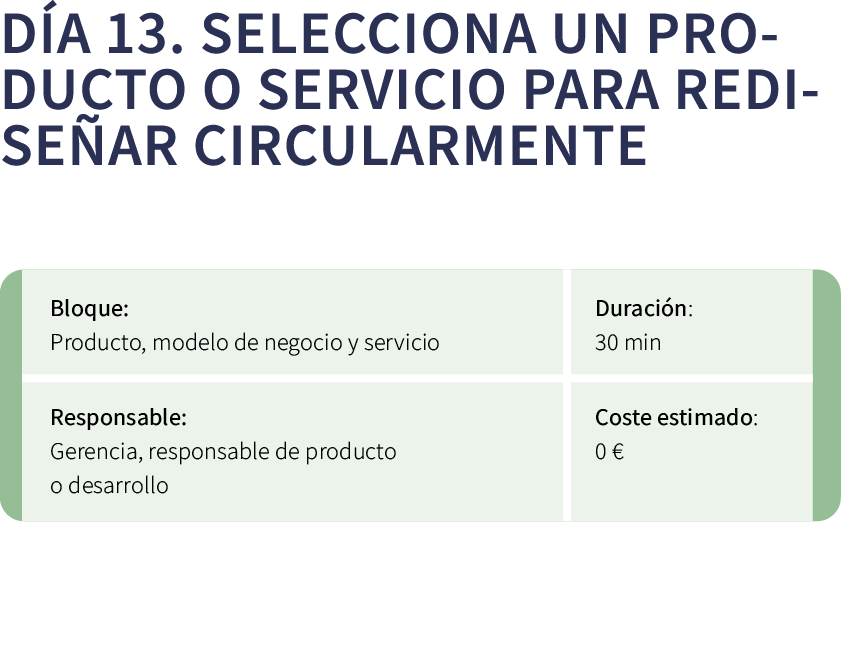 D a 13. Selecciona un producto o servicio para redise ar circularmente ￼ 
