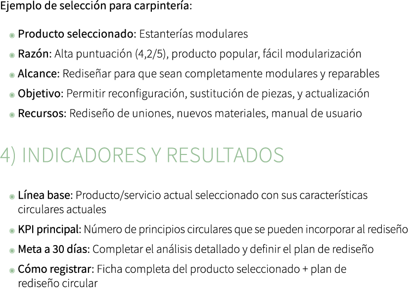 Ejemplo de selecci n para carpinter a: ◉ Producto seleccionado: Estanter as modulares ◉ Raz n: Alta puntuaci n (4,2/5...