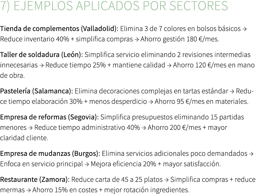 7) Ejemplos aplicados por sectores Tienda de complementos (Valladolid): Elimina 3 de 7 colores en bolsos b sicos → Re...