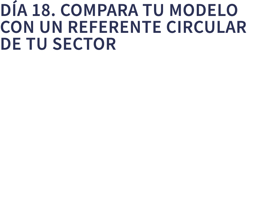 D a 18. Compara tu modelo con un referente circular de tu sector 