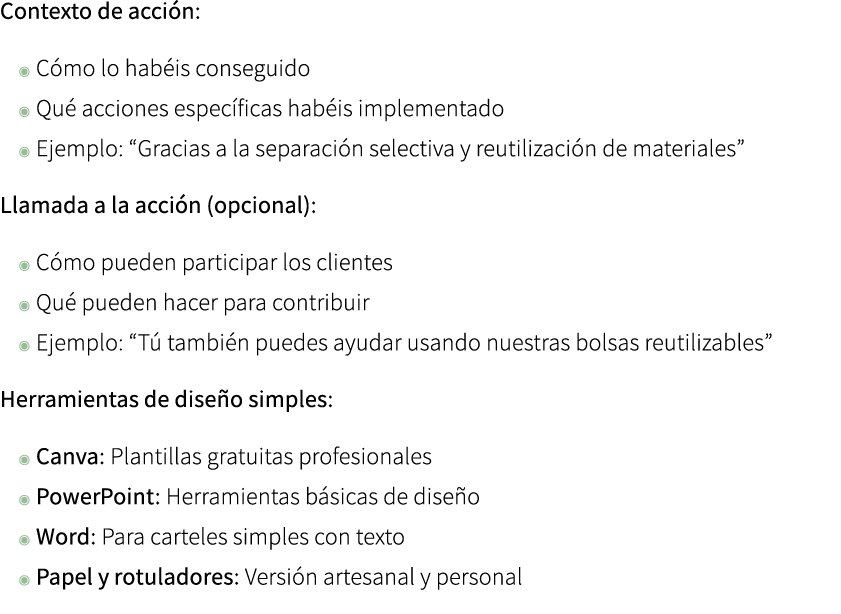 Contexto de acci n: ◉ C mo lo hab is conseguido ◉ Qu acciones espec ficas hab is implementado ◉ Ejemplo: “Gracias a ...