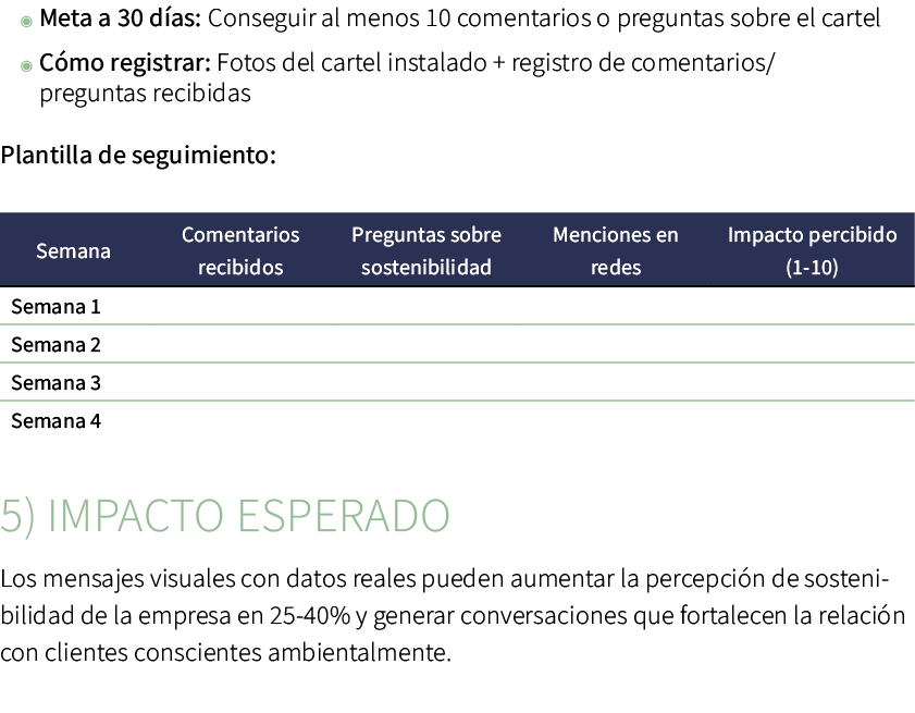 ◉ Meta a 30 d as: Conseguir al menos 10 comentarios o preguntas sobre el cartel ◉ C mo registrar: Fotos del cartel in...