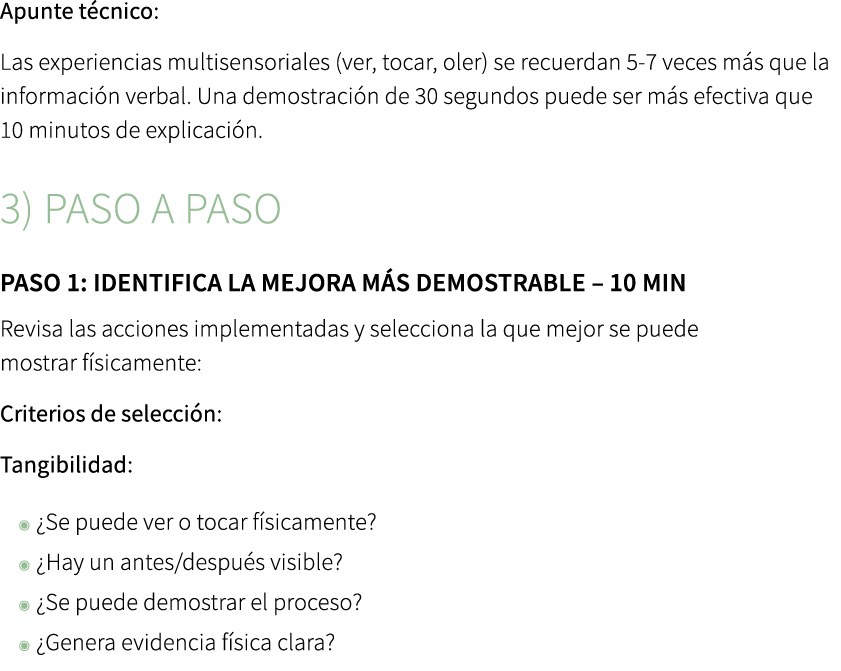 Apunte t cnico: Las experiencias multisensoriales (ver, tocar, oler) se recuerdan 5 7 veces m s que la informaci n ve...