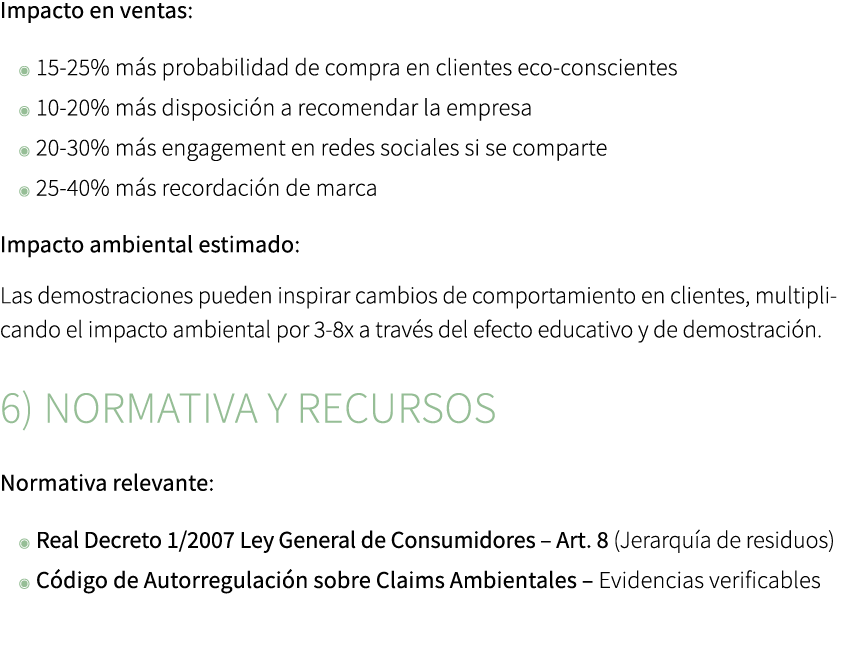 Impacto en ventas: ◉ 15 25% m s probabilidad de compra en clientes eco conscientes ◉ 10 20% m s disposici n a recomen...