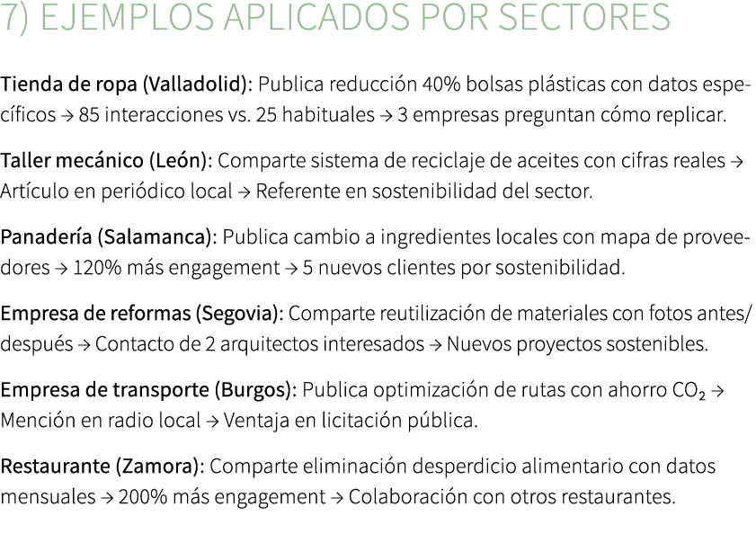 7) Ejemplos aplicados por sectores Tienda de ropa (Valladolid): Publica reducci n 40% bolsas pl sticas con datos espe...
