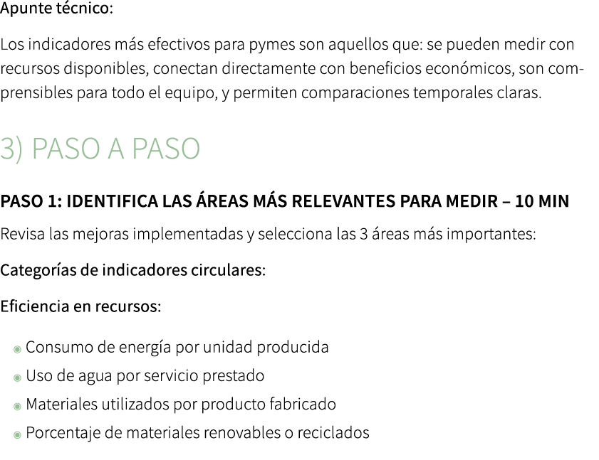 Apunte t cnico: Los indicadores m s efectivos para pymes son aquellos que: se pueden medir con recursos disponibles, ...