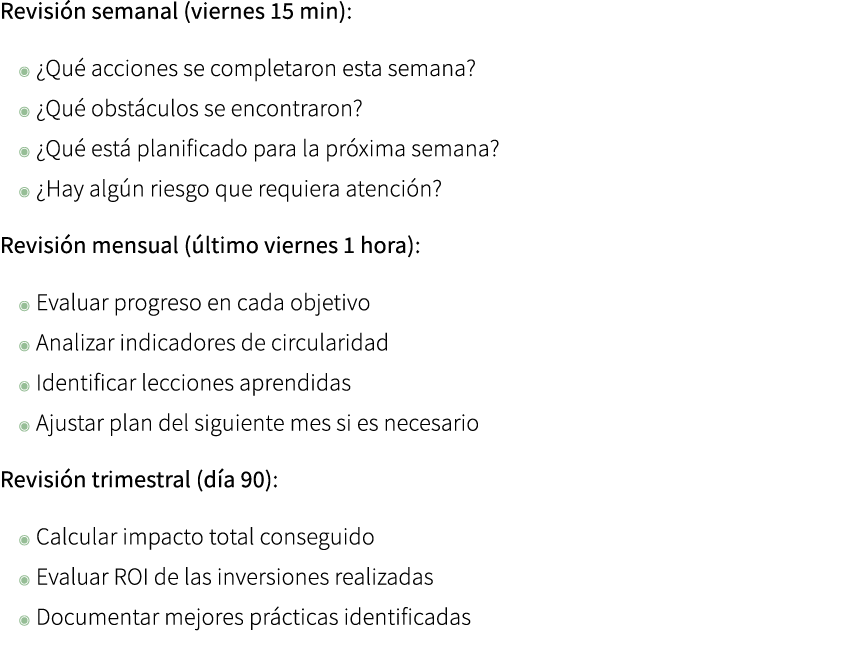 Revisi n semanal (viernes 15 min): ◉ ¿Qu acciones se completaron esta semana? ◉ ¿Qu  obst culos se encontraron? ◉ ¿Q...