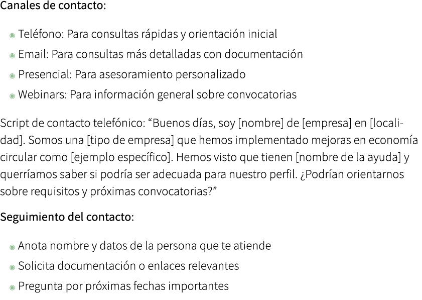 Canales de contacto: ◉ Tel fono: Para consultas r pidas y orientaci n inicial ◉ Email: Para consultas m s detalladas ...