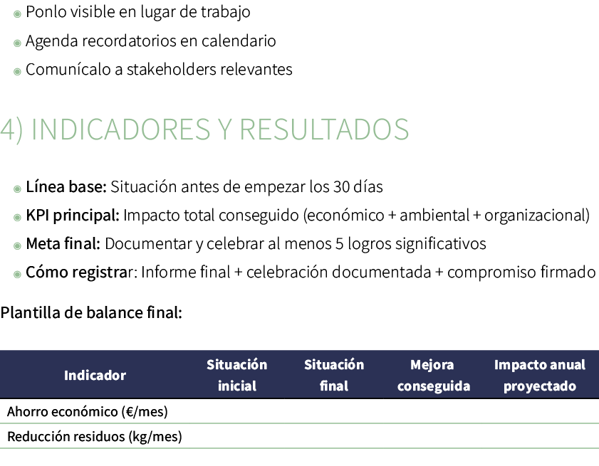 ◉ Ponlo visible en lugar de trabajo ◉ Agenda recordatorios en calendario ◉ Comun calo a stakeholders relevantes 4) In...