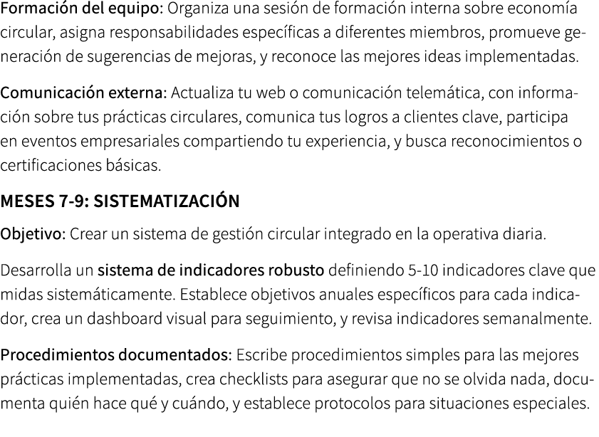 Formaci n del equipo: Organiza una sesi n de formaci n interna sobre econom a circular, asigna responsabilidades espe...