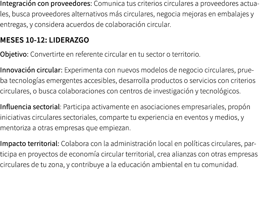 Integraci n con proveedores: Comunica tus criterios circulares a proveedores actuales, busca proveedores alternativos...